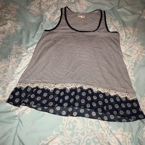 Maison Jules Striped Lace Tank